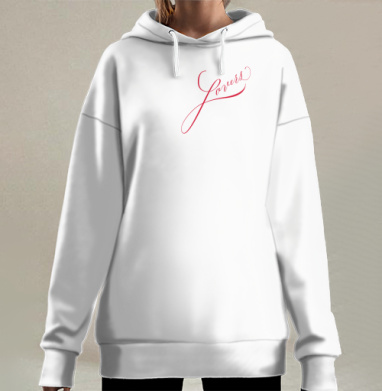 Каллиграфия любви романтика и страсть слово lovers, Hoodie Long Oversize 3D