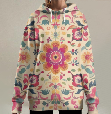 Русский узор, Hoodie Long Oversize 3D