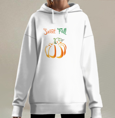 Тыква осенняя сладкая холодное настроение, Hoodie Long Oversize 3D