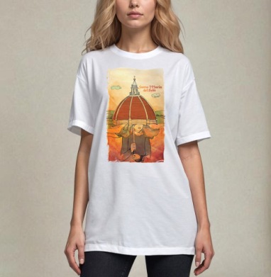 Уютная женщина под куполом Santa Maria del Fiore / Святая Мария Цветочная - Купить Товары с принтом 