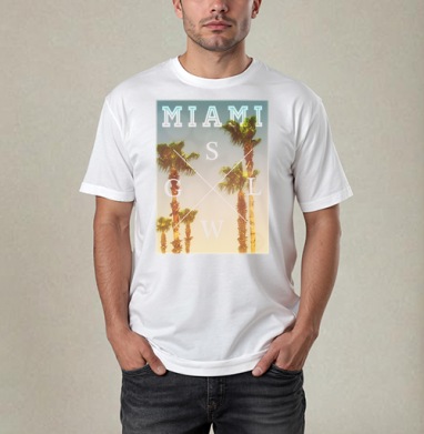 Miami, Футболка / Мужчинам / Pure / Белая / C принтом