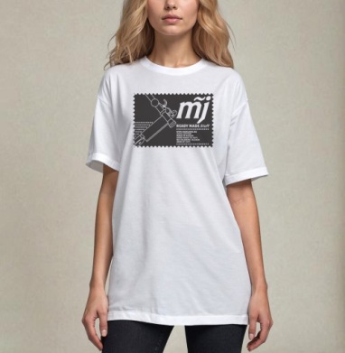 Стилизованный автомат Калашникова с логотипом MJ и надписями READY MADE Stuff - Магазин футболок barbanel - Дизайнерские принты