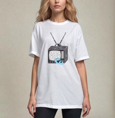 ТV-shirt, Футболка / Унисекс / Оверсайз / Белая / C принтом