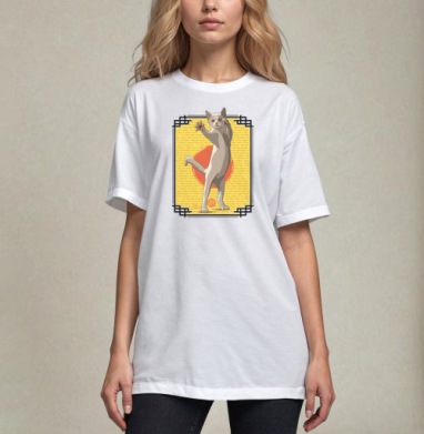 Агрессивный кот с поднятой лапой текст оскорбления - kunta printshop