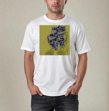 hipster skulls / Хипстерские черепа, Футболка / Мужчинам / Pure / Белая / C принтом