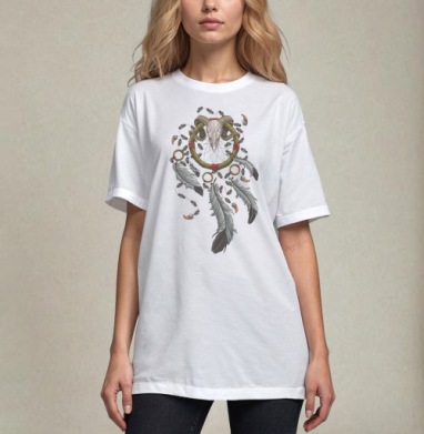 Магический ловец снов с черепом барана Dreamcatcher Skull Amulet - Магазин футболок vk-18203626 - Дизайнерские принты