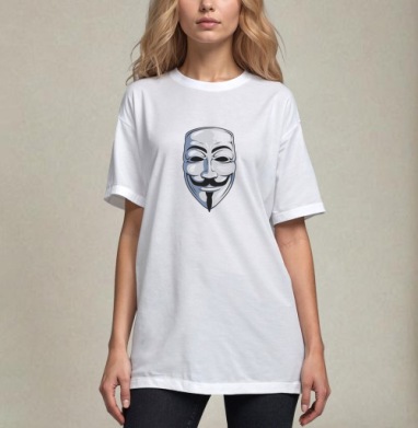 Anonymous / Анонимус, Футболка / Унисекс / Оверсайз / Белая / C принтом