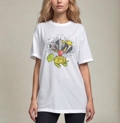 Imaginarium / Воображариум, Футболка / Унисекс / Оверсайз / Белая / C принтом