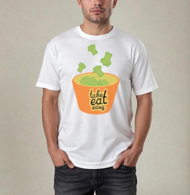 take eat easy 3 / Ешь легко 3, Футболка / Мужчинам / Pure / Белая / C принтом