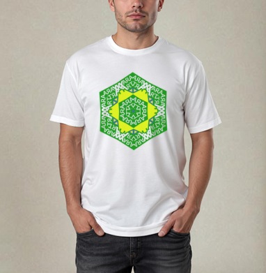 YARA ART Kaleidoscope / Калейдоскоп YARA ART, Футболка / Мужчинам / Pure / Белая / C принтом