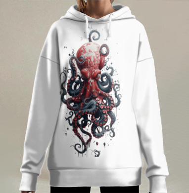 Чернильный осьминог, Hoodie Long Oversize 3D