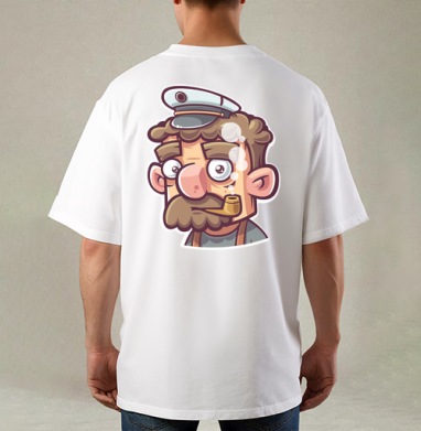 Капитан, Футболка / Мужская / Оверсайз / С принтом на спине