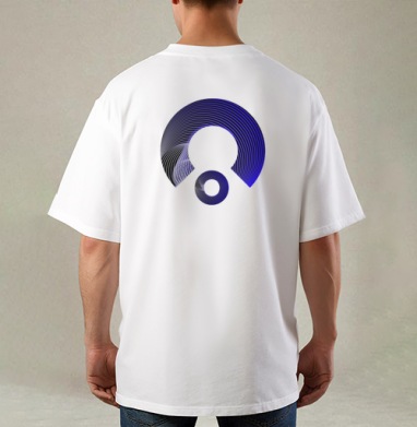 Main logo purple / Основное фиолетовое лого, Футболка / Мужская / Оверсайз / С принтом на спине