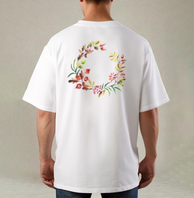 Осенний родной, Футболка / Мужская / Оверсайз / С принтом на спине