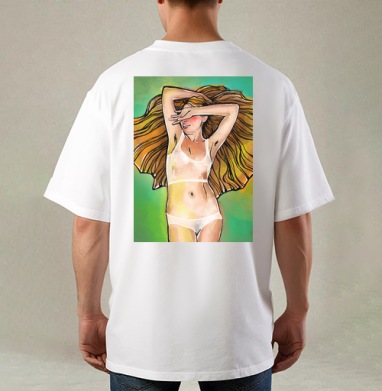 Рыжая дева, Футболка / Мужская / Оверсайз / С принтом на спине