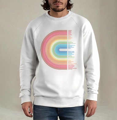 Rainbow Gradient Colors – Радужный Градиент Цветов, Свитшот мужской белый