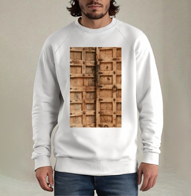 DoorsWoodSingleOld0011_L, Свитшот мужской белый