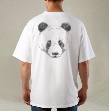 Panda / Панда, Футболка / Мужская / Оверсайз / С принтом на спине