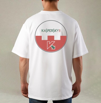 Логотип Kaspersky Lab – символ защиты и инноваций, Футболка / Мужская / Оверсайз / С принтом на спине