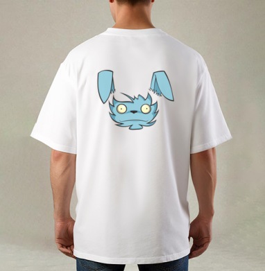 Mad Blue Rabbit – Безумный голубой кролик в дикой мимике зверя - Магазин футболок ToyFish - Дизайнерские принты