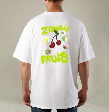 Неоновый принт Zombie Fruits с яркими фруктами - Магазин футболок blueberriepie - Дизайнерские принты