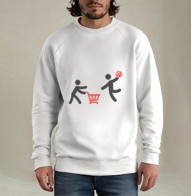 Basket / Корзина для баскетбола, Свитшот мужской белый