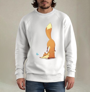 Fox / Лисичка, Свитшот мужской белый