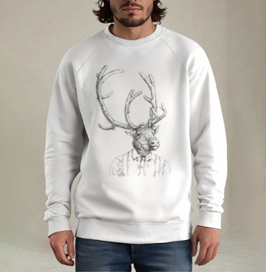 Hipster handdrawn deer / Хипстер олень нарисованный от руки - Магазин футболок orsinha - Дизайнерские принты