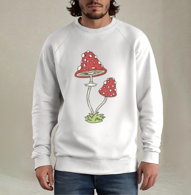 Mushrooms Грибочки, Свитшот мужской белый