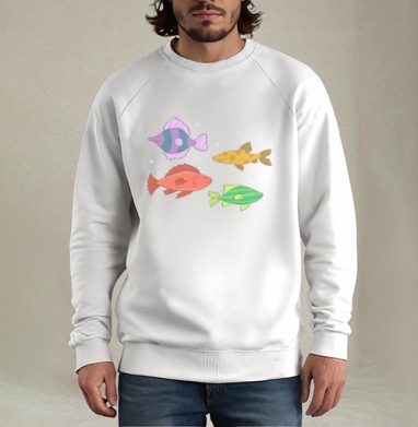 Pisces / Рыбы, Свитшот мужской белый