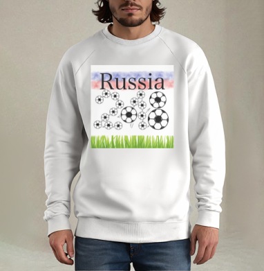 Russia футбол, Свитшот мужской белый