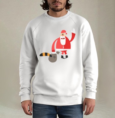 Odd Santa / Необычный Санта тащит тигриный хвост в странное Рождество шутливо - Магазин футболок monteger - Дизайнерские принты