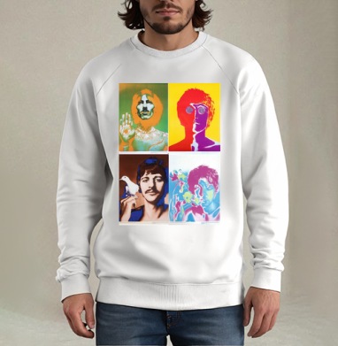 The Beatles Pop-art, Свитшот мужской белый