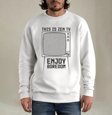 ZEN TV / Дзен ТВ, Свитшот мужской белый