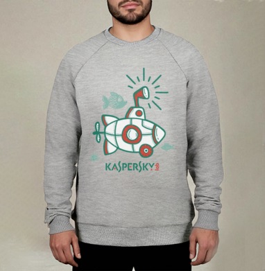Цветная игрушечная подводная лодка Kaspersky, Свитшот мужской меланж начес/петля