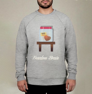 freedom brain / Свобода разума, Свитшот мужской меланж начес/петля