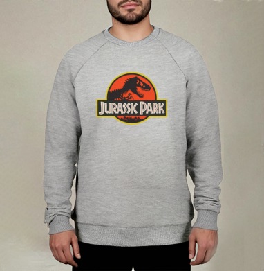 Jurassic Park Парк Юрского Периода, Свитшот мужской меланж начес/петля