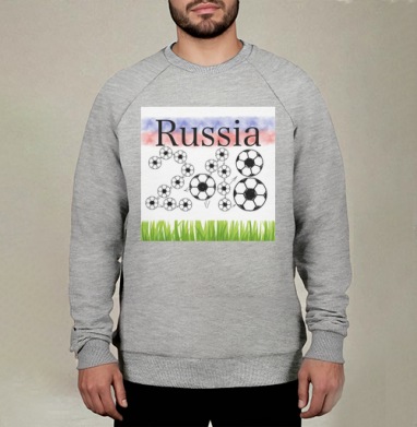 Russia футбол, Свитшот мужской меланж начес/петля