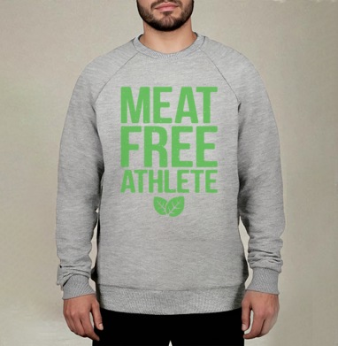 MEAT FREE ATHLETE – Эмблема веган-спортсмена, Свитшот мужской меланж начес/петля