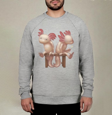 Влюбленные Аксолотли, Свитшот мужской меланж начес/петля