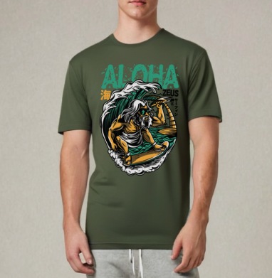 Aloha Zeus / Алоха Зевс, Футболка мужская REGULAR темный хаки
