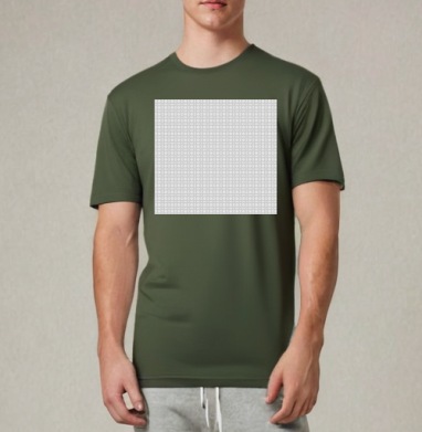 White Puzzle Piece Geometry / Белая геометрия деталей пазла черных линий, Футболка мужская REGULAR темный хаки