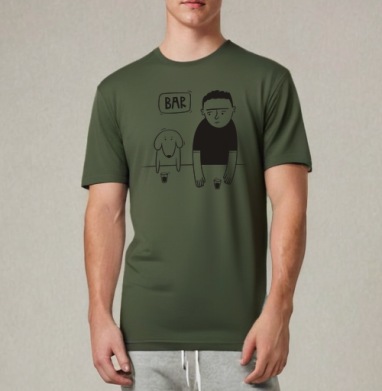 Dog, Футболка мужская REGULAR темный хаки