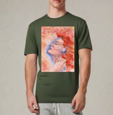 Растворяясь в музыке, Футболка мужская REGULAR темный хаки