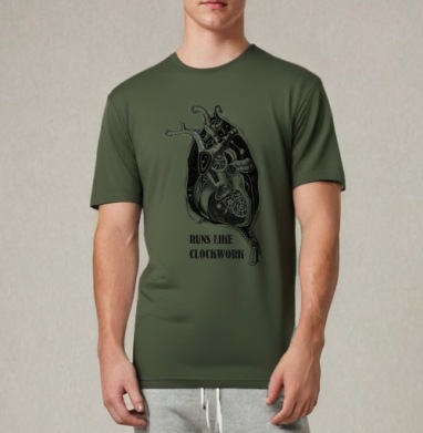Сердце, Футболка мужская REGULAR темный хаки