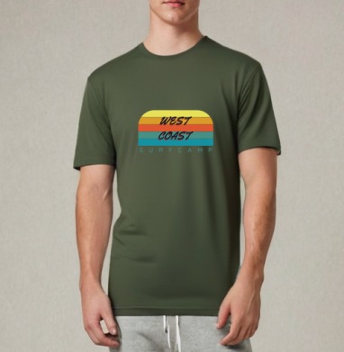 West Coast Surf Camp Летний Пляжный Отдых на Западном, Футболка мужская REGULAR темный хаки