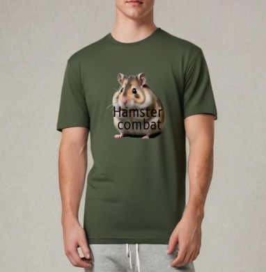 Hamster Combat – Хомяк Комбат персонаж игры милый пушистый грызун, Футболка мужская REGULAR темный хаки