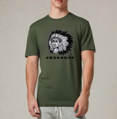 Cherokee / Чероки, Футболка мужская REGULAR темный хаки