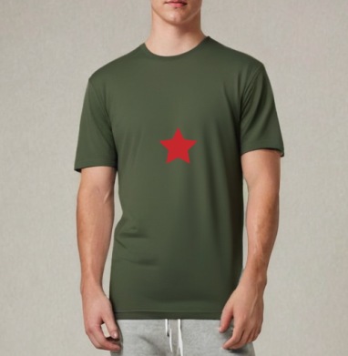 Red star / Красная звезда, Футболка мужская REGULAR темный хаки