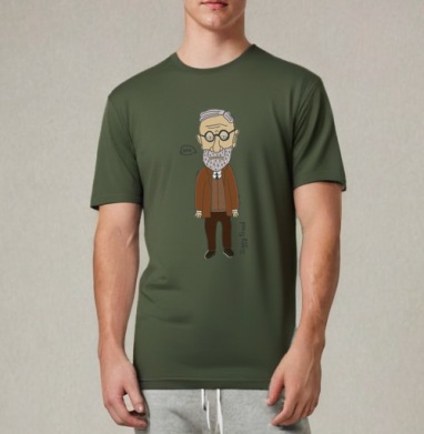 Sigmund Siggy Freud / Зигмунд Сигги Фрейд, Футболка мужская REGULAR темный хаки